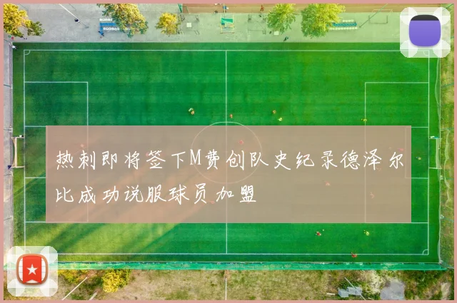 热刺即将签下M费创队史纪录德泽尔比成功说服球员加盟
